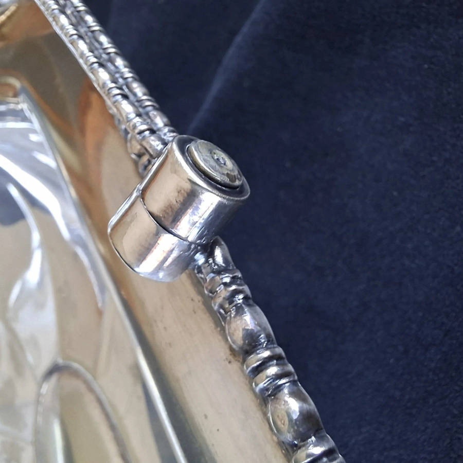 Silver Plate serving basket with a handle - Biscuits or fruit or bridesmaids basket