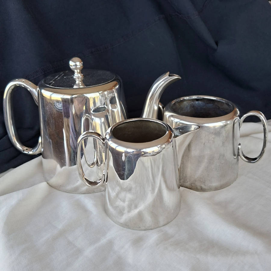 EPNS tea pot jug and sugar basin - hotel ware - Sheffield England
