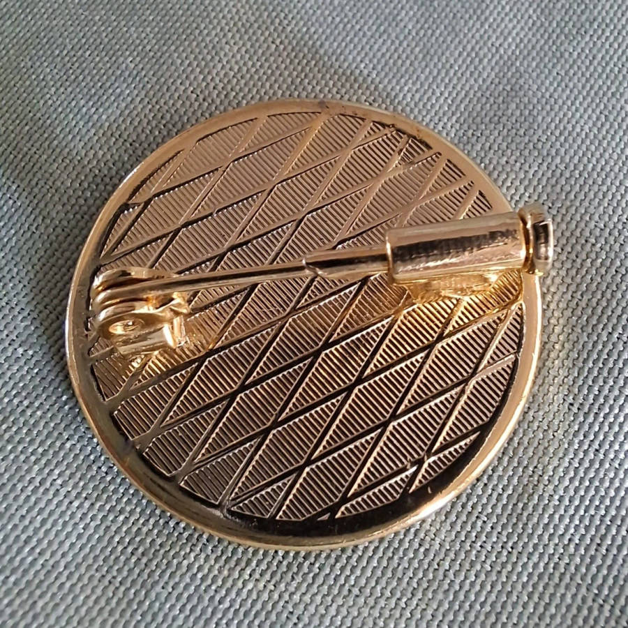 Vintage Damascene Brooch