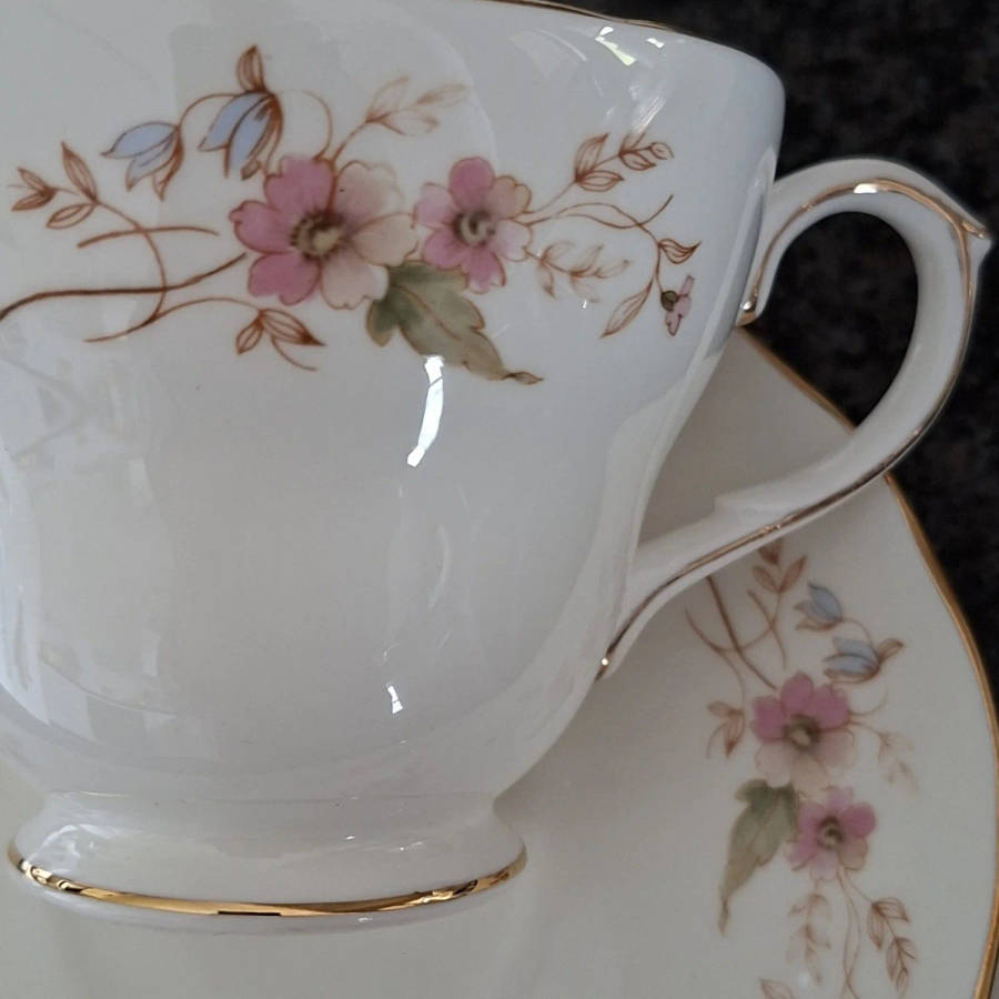 3 Dutchess tea trios "Glen" pattern.  Replacement porcelain.   Part Tea set.