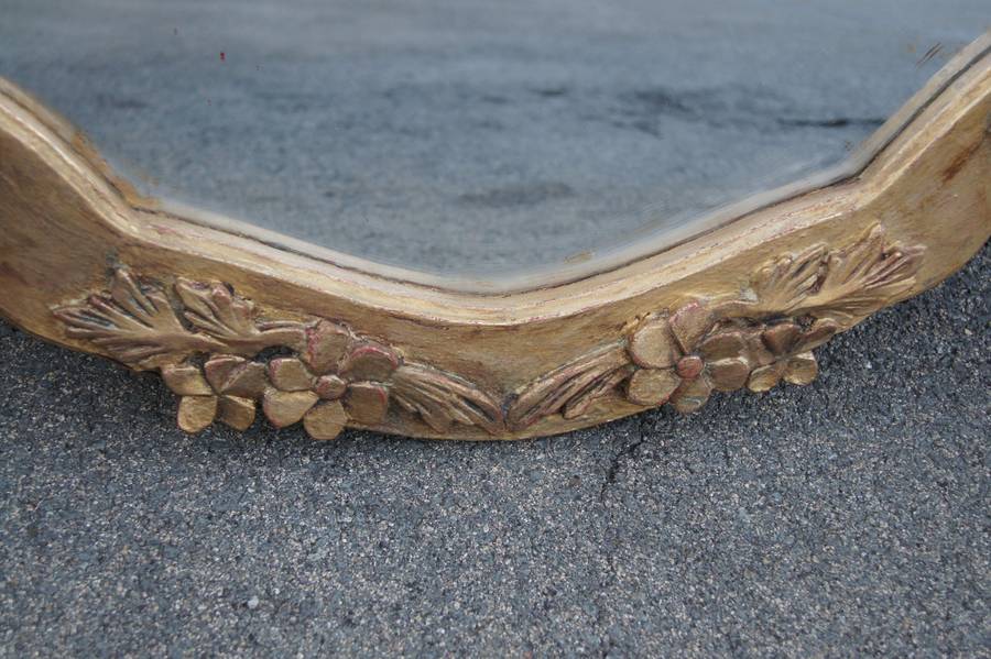 Ornate Gilded Mirror with Crown