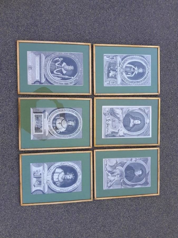 A 20th Century Set Of Six Gilt Framed Antique Engravings
