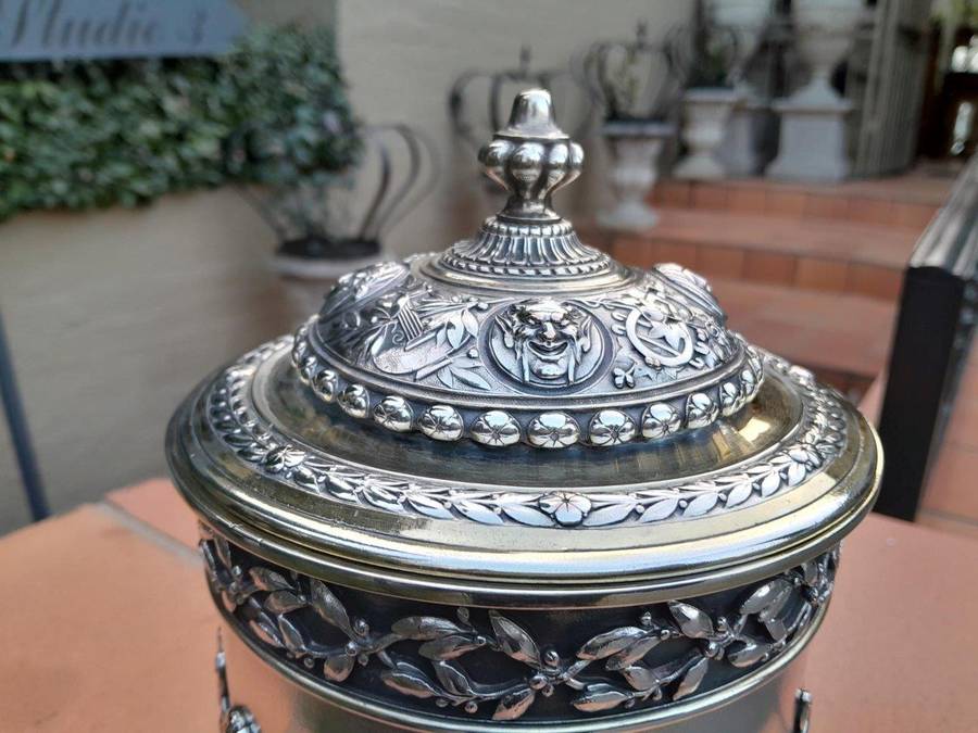 A 19th Century Circa 1880 Victorian Silver- Plate Biscuit Barrel By Elkington