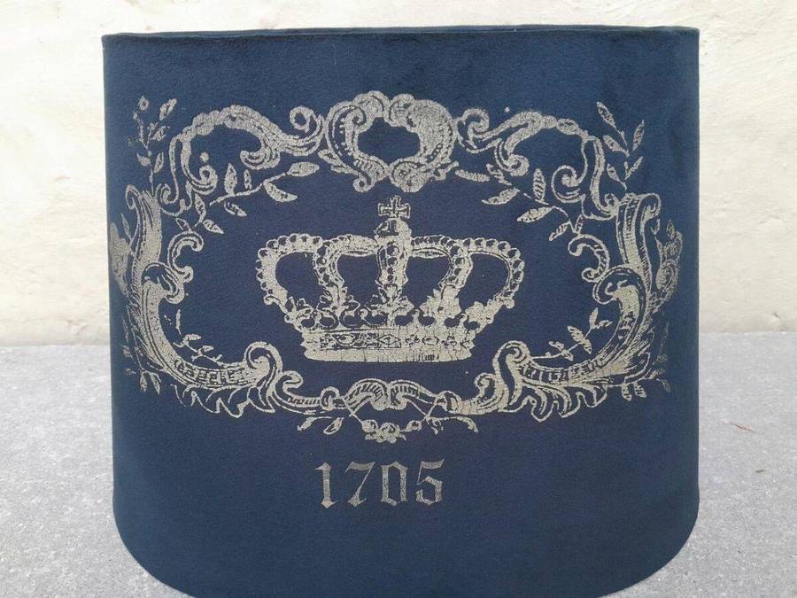 A Black And Gold Crown Hand-Made Lampshade