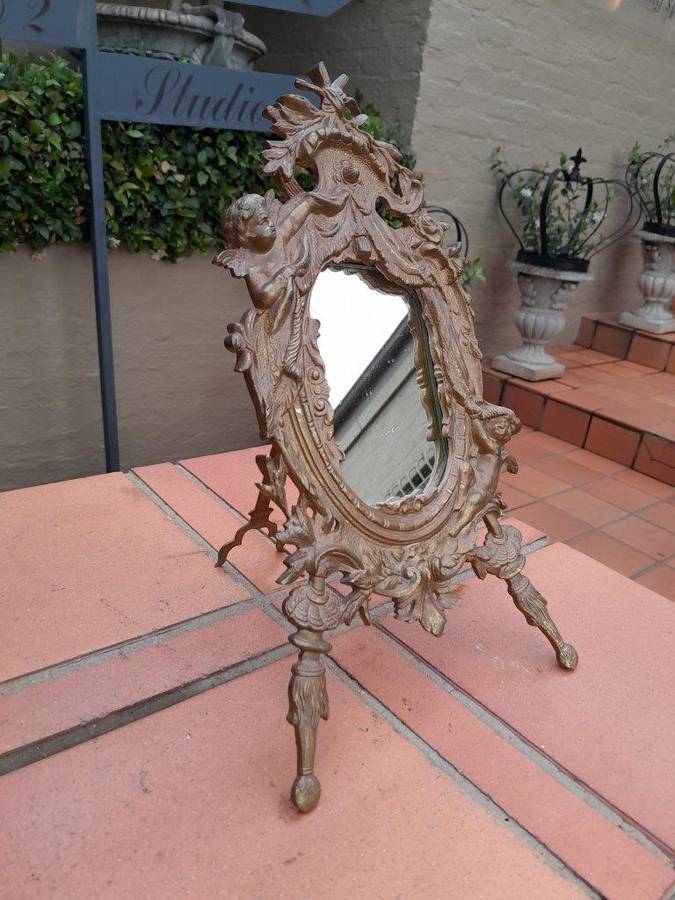 A Late 19th Century French Brass Mirror
