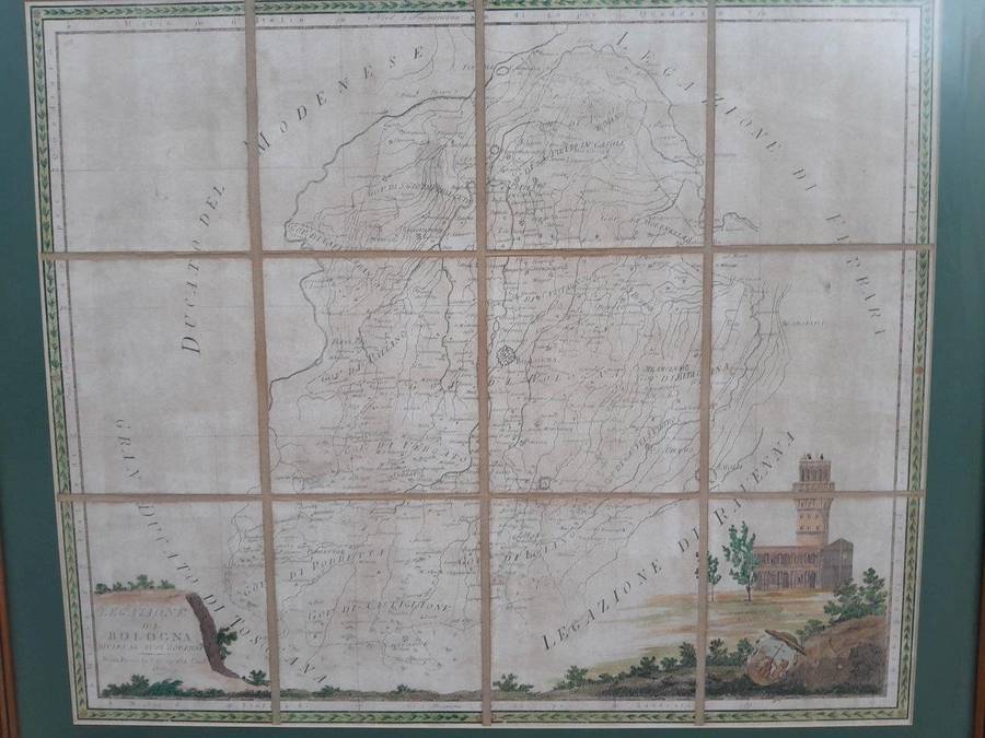 An Antique Circa 1821 Large Geographical Map by Oliveri Bernardino
