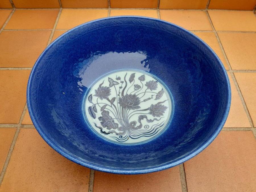 A 20th Century Chinese Painted and Glazed Blue and White Bowl