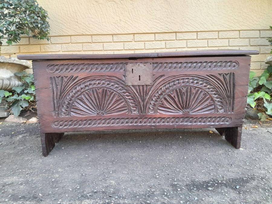 An 18th Century Carved Oak Coffer / Kist ND