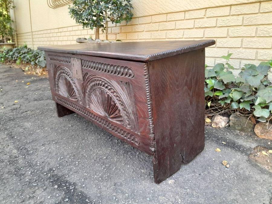 An 18th Century Carved Oak Coffer / Kist ND