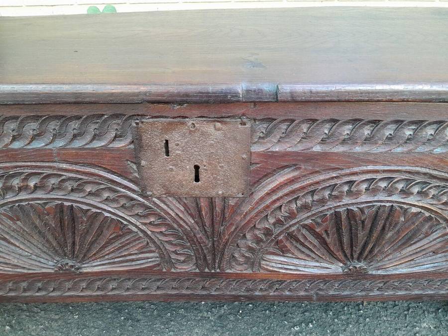 An 18th Century Carved Oak Coffer / Kist ND