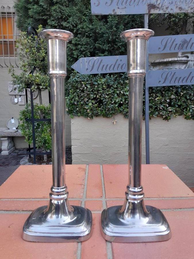 An Antique 20th Century Pair Of EPNS Candle Holders