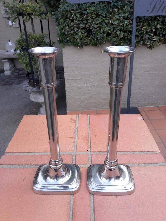 An Antique 20th Century Pair Of EPNS Candle Holders