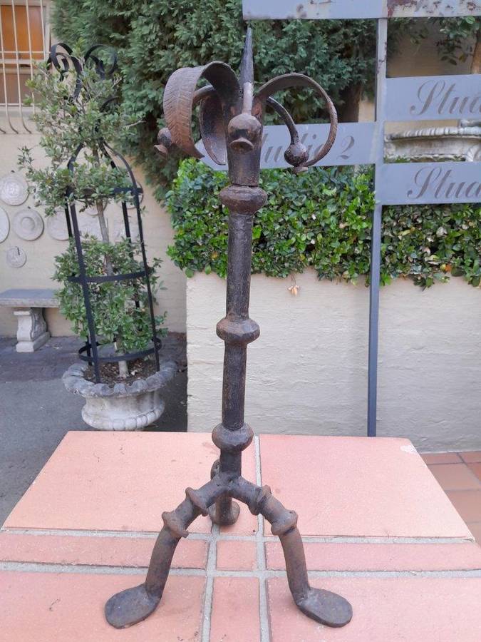 A 20th Century Set Of Four Forged Iron Candle Prickets / Holders