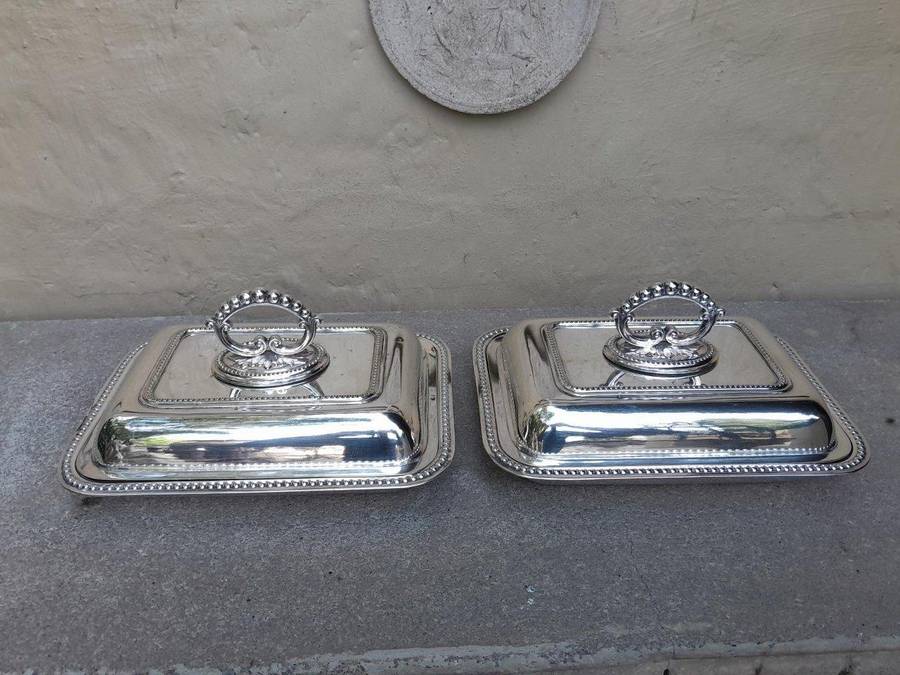 A Pair Of  Silver Plate Entrée Dishes