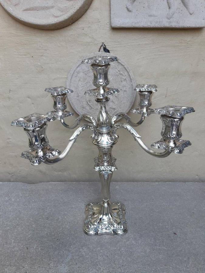 A 20th Century Silver Plated Candelabra