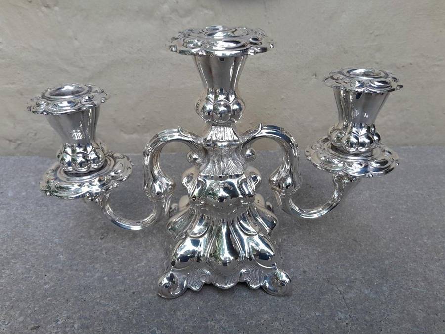A French Rococo Style Silver Plate Candelabra