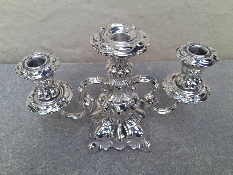 A French Rococo Style Silver Plate Candelabra