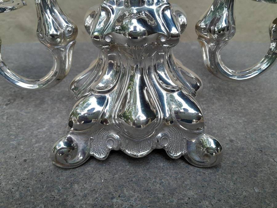 A French Rococo Style Silver Plate Candelabra
