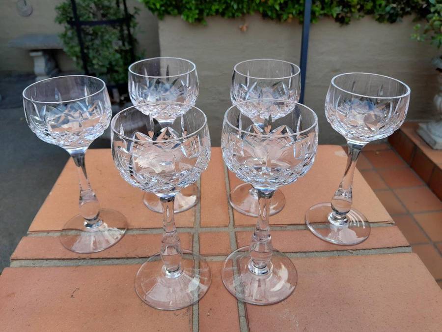 A Set Of Six Stuart Crystal  Hock Glasses