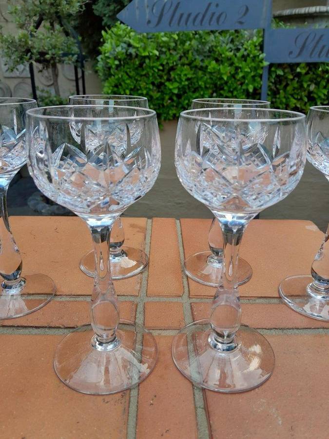 A Set Of Six Stuart Crystal  Hock Glasses