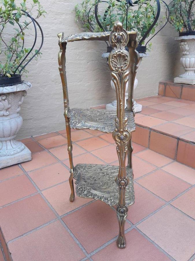 A 20th Century Brass Three Tier Stand