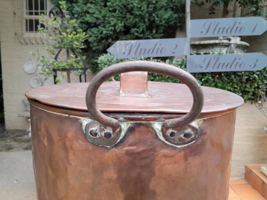 A 20th Century Copper Hot Water Boiler Pot With Cover