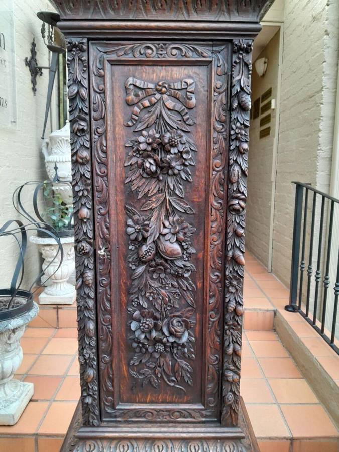 An Antique Heavily Carved Highly Decorative Longcase / Grandfather