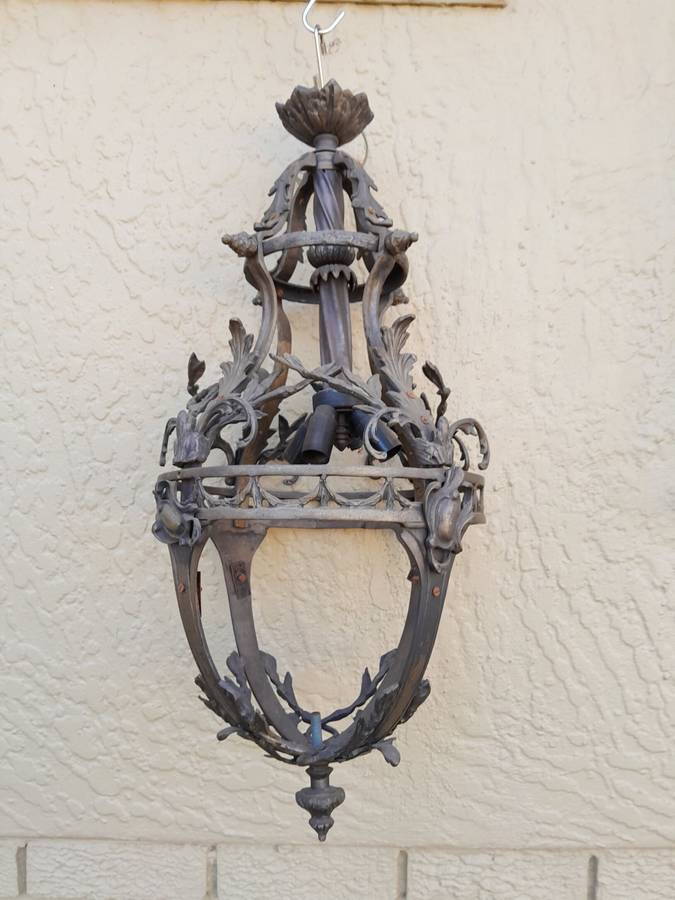 A 20TH Century French Style Antique Finish Brass Lantern