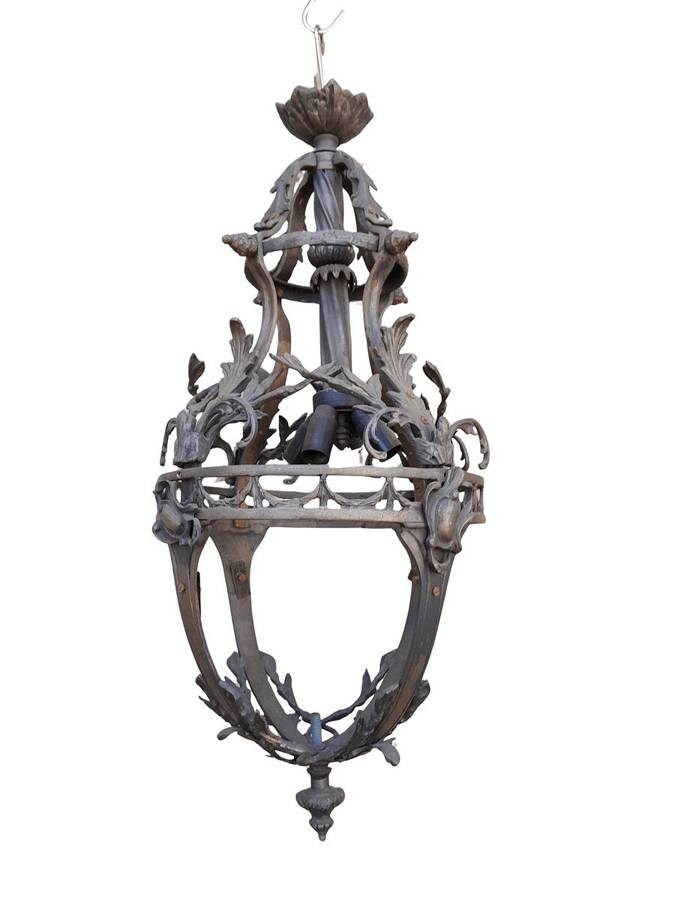 A 20TH Century French Style Antique Finish Brass Lantern
