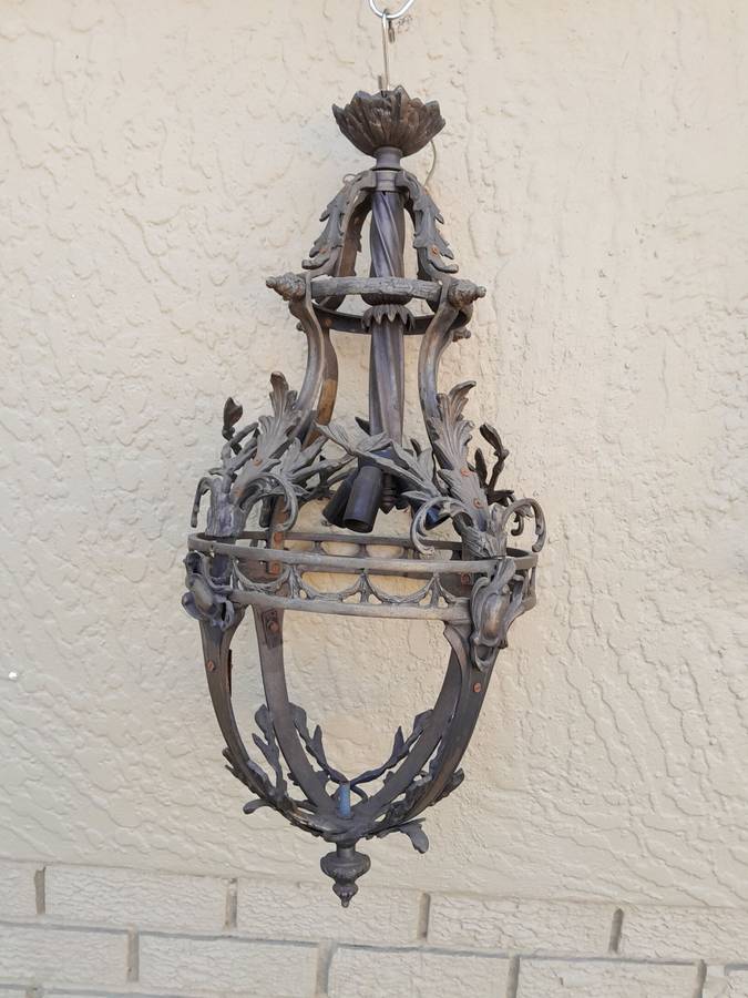 A 20TH Century French Style Antique Finish Brass Lantern
