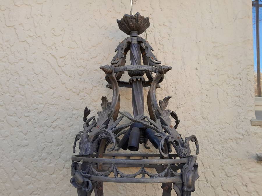 A 20TH Century French Style Antique Finish Brass Lantern