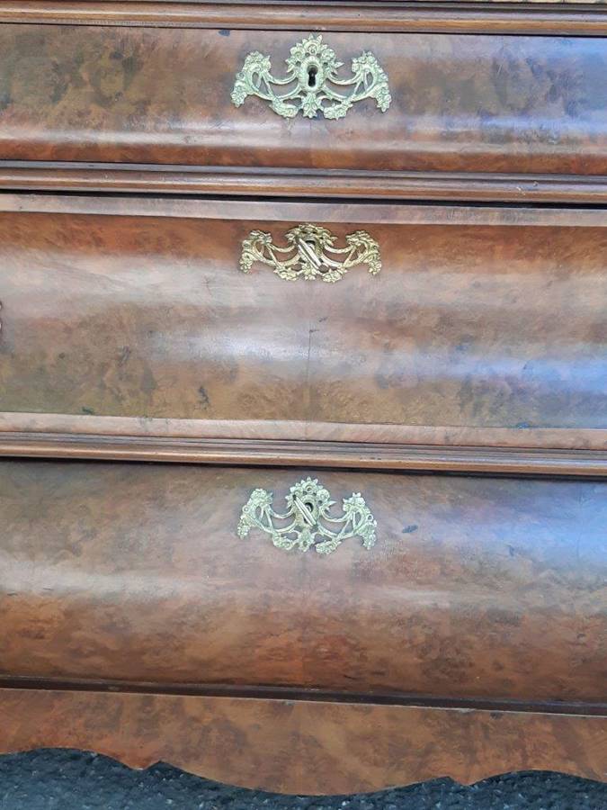 Dutch Walnut Bombe / Display Cabinet