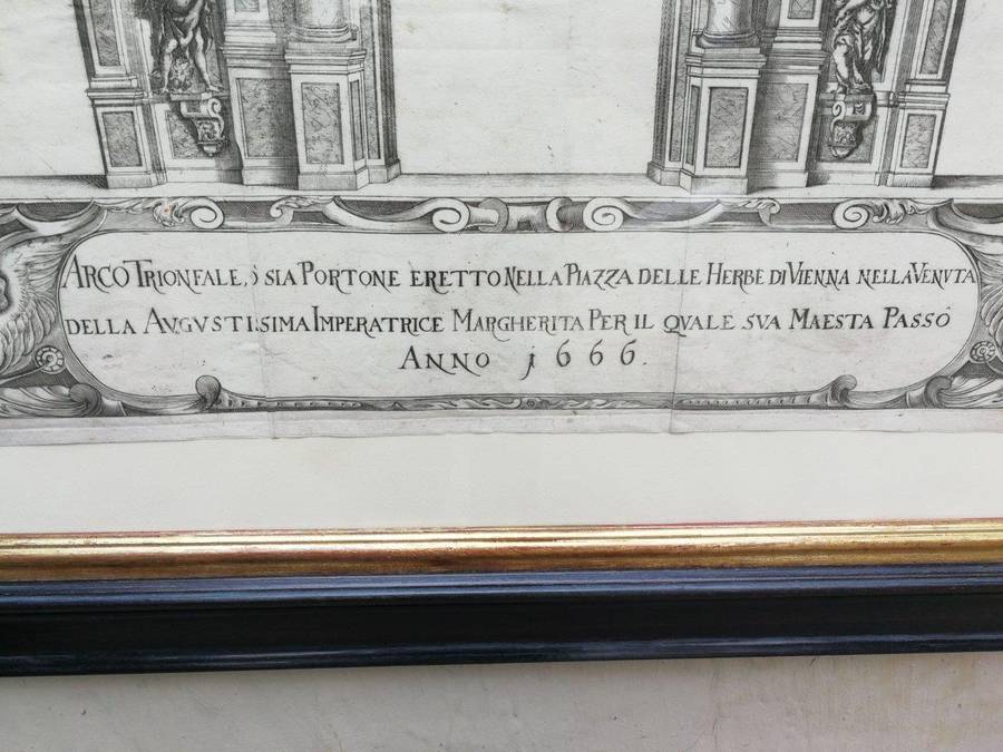 A Continental Engraving In A Handmade Wooden Frame