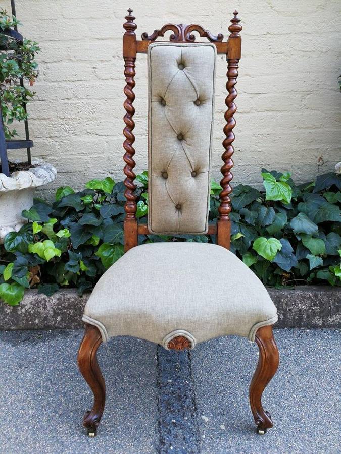 19th Century Continental Walnut Chair  On Castors