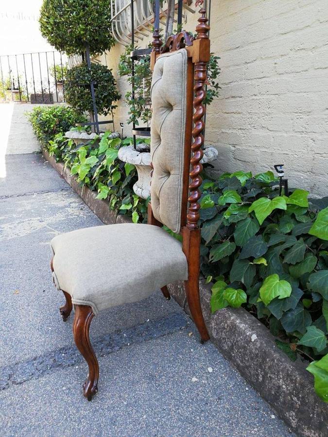 19th Century Continental Walnut Chair  On Castors