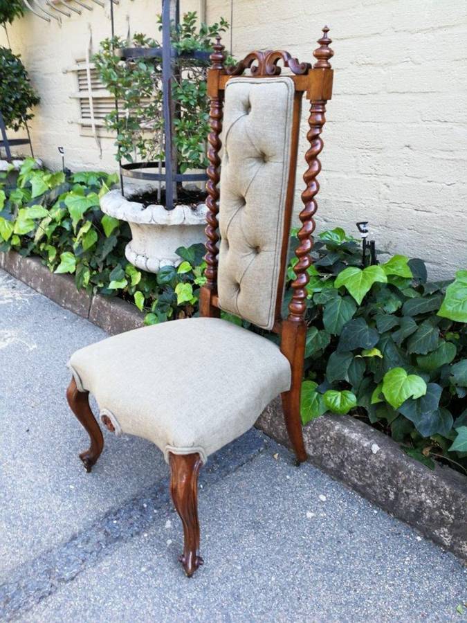 19th Century Continental Walnut Chair  On Castors