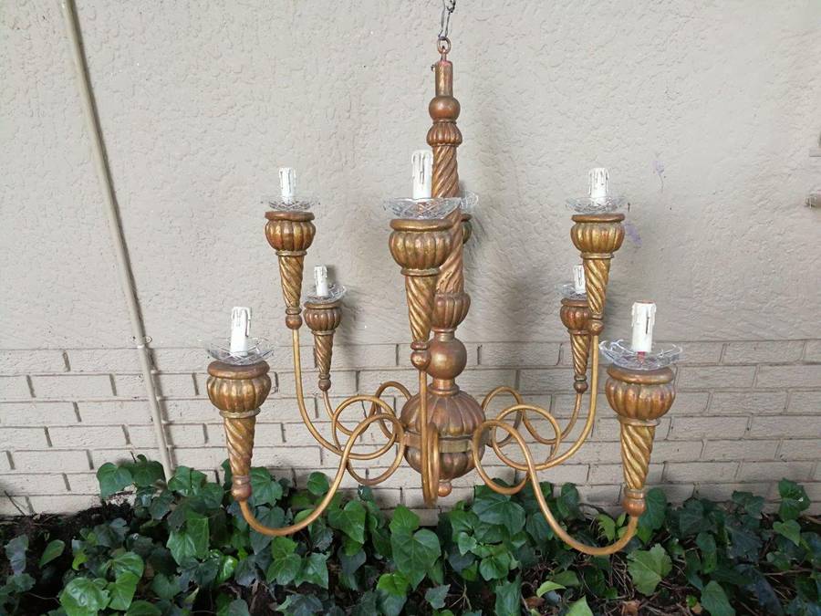 Gold Painted Chandelier