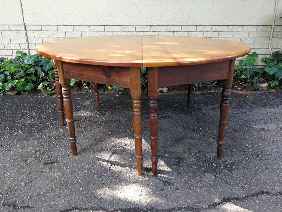 A 19th Century Pair Of Cape Yellowwood And Stinkwood Demi-Lune Tables