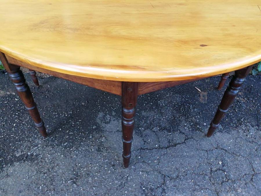 A 19th Century Pair Of Cape Yellowwood And Stinkwood Demi-Lune Tables