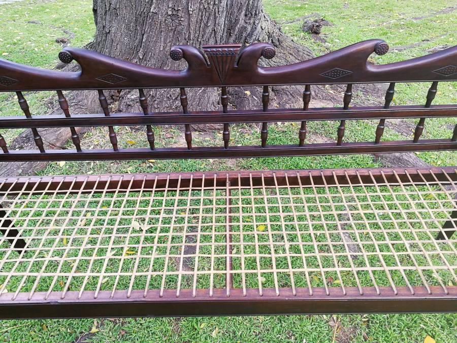A 19th Century Cape Colony Stinkwood Riempie Bench / Rusbank ND