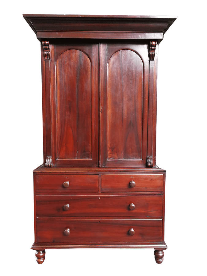 19th Century Cape Stinkwood Linen Press Circa 1860s