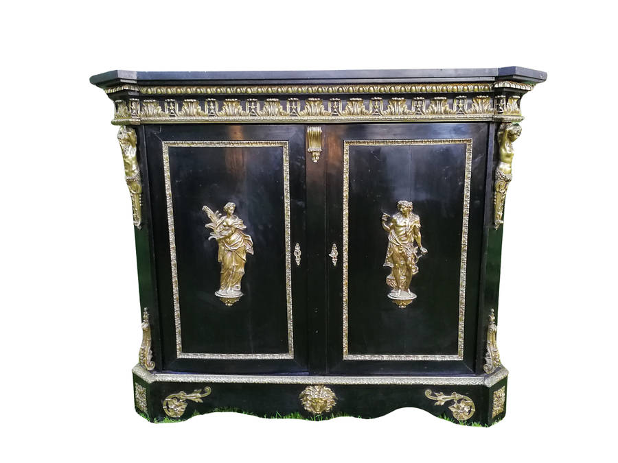 A Late 18th Century Ebonised and Ormolu Mounted Cabinet EBONISED AND ORMOLU-MOUNTED CABINET, LATE...