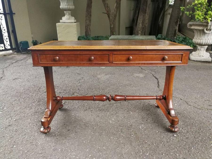 A Late circa 1890 Victorian Mahogany Library Table with BADA Stamp (British Antiques Dealers Asso...