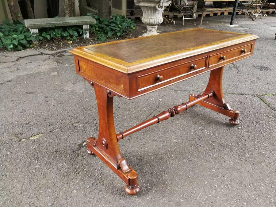 A Late circa 1890 Victorian Mahogany Library Table with BADA Stamp (British Antiques Dealers Asso...