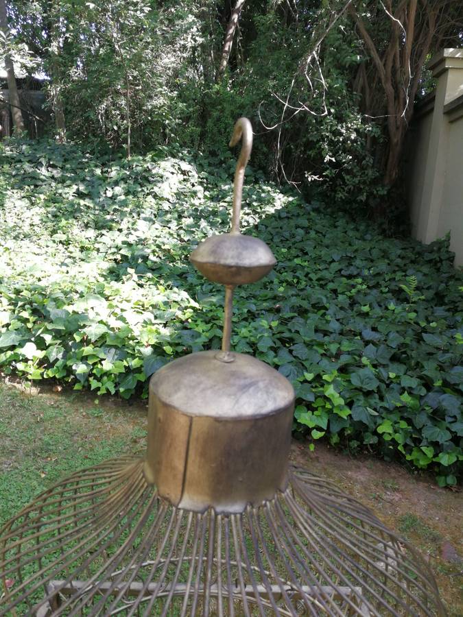 A 20th Century Architectural and Decorative Gold Birdcage of Large Proportion