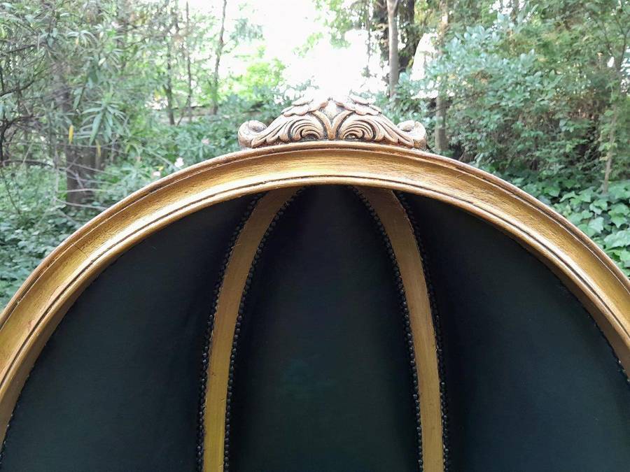 A 20th Century  Pair of Hand Gilded and Carved Wooden Dome Chairs