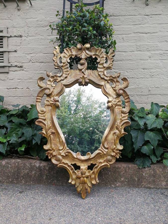 A Mid 20th Century Circa 1950 French Style Gilt Painted Wooden Mirror