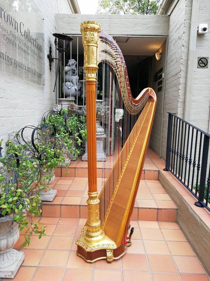 A Highly Decorative And Spectacular Russian Lunacharsky Pedal Harp In Pristine And Playable Cond...