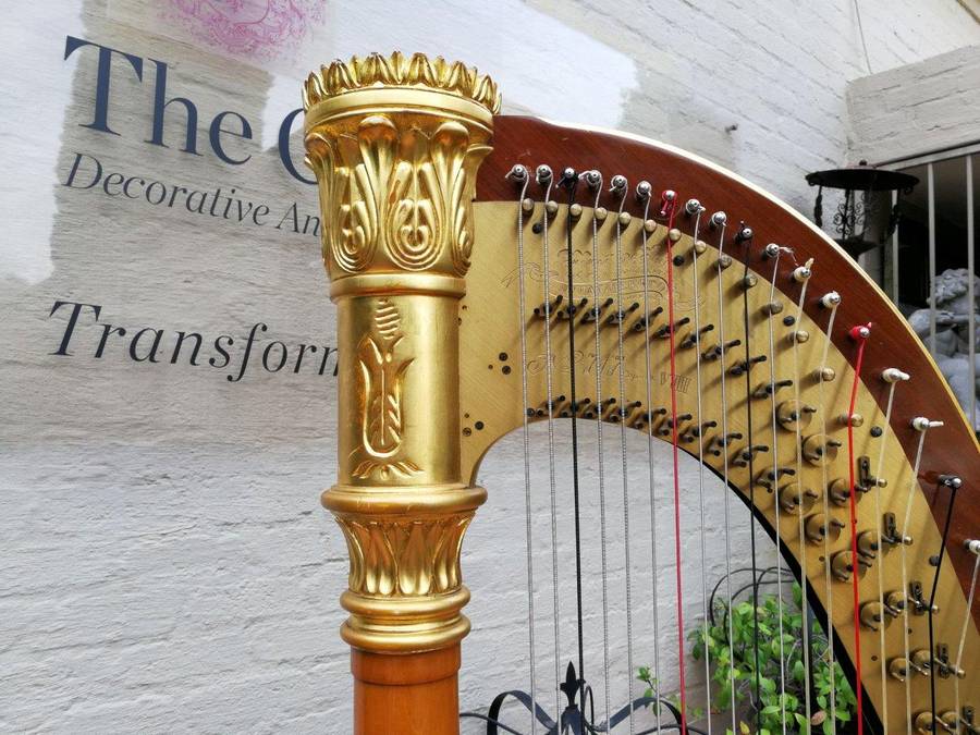 A Highly Decorative And Spectacular Russian Lunacharsky Pedal Harp In Pristine And Playable Cond...