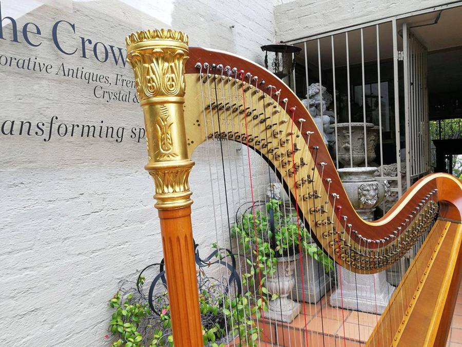 A Highly Decorative And Spectacular Russian Lunacharsky Pedal Harp In Pristine And Playable Cond...